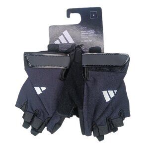 Adidas Womens Half Finger Gloves Size Large Black Training Glove Aero-Ready